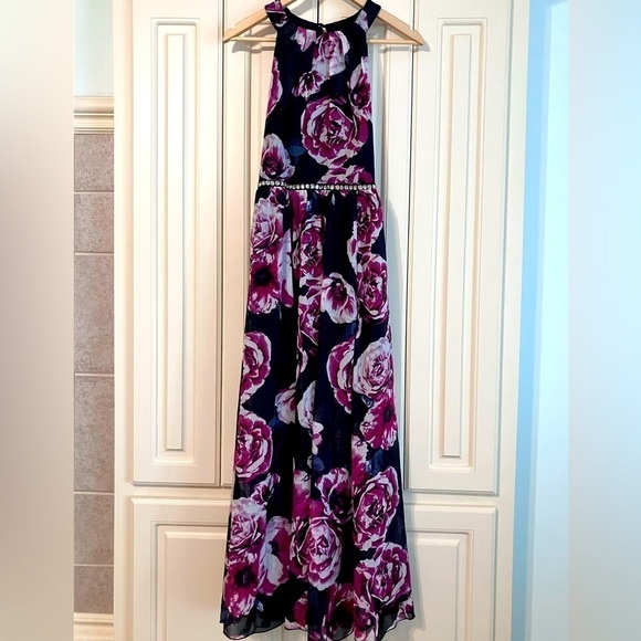 EnFocus Studio Sleeveless Floral Jewel Waisted Maxi Dress Size 6 - Picture 1 of 8